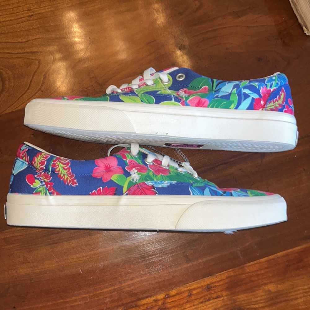 Polo Ralph Lauren Keaton Pony Floral Men's Canvas Low Top Shoes Sneakers - Picture 4 of 10